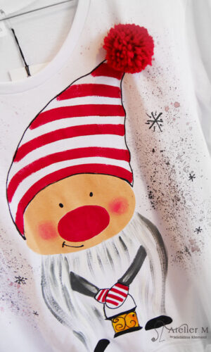 Tricou Crăciun cu spiriduș – alb