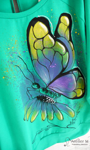 Bluză raglan – Fluture – verde