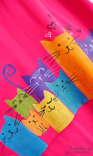 Rochiță Amon cu pisici colorate  – magenta