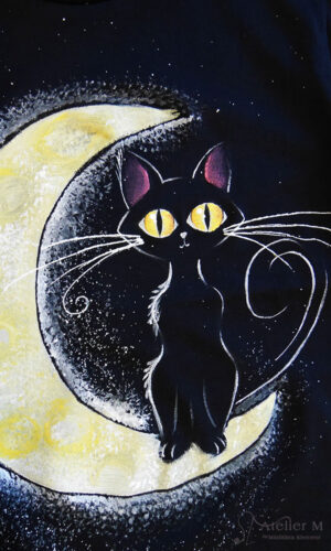 Tricou pisica pe lună – bleumarin