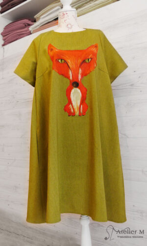 Rochie pelerină cu vulpe – verde