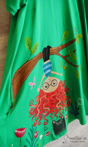 Rochie pelerină cârlionțata pe creangă – verde