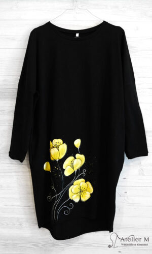 Un fel de rochie cu flori galbene – neagră