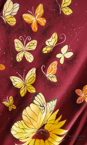 Rochie pelerină cu fluture – burgundy