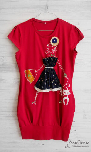 Rochie cu bordură – Demoiselle – roșie