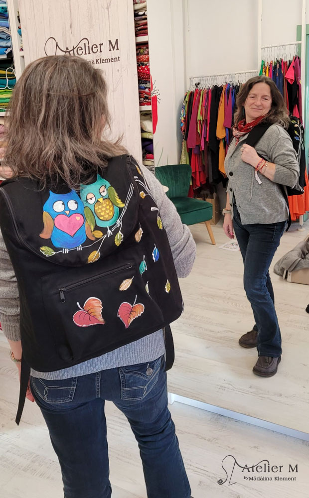 Rucsac cu bufnițe – negru