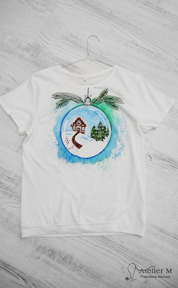 Tricou glob cu amintiri –  alb