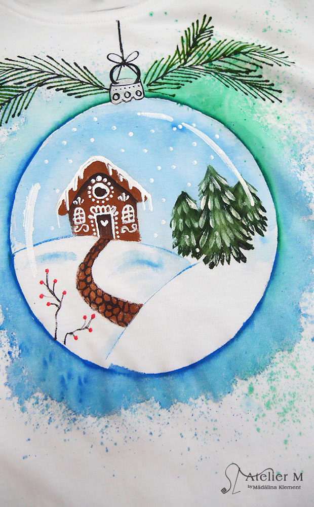 Tricou glob cu amintiri –  alb